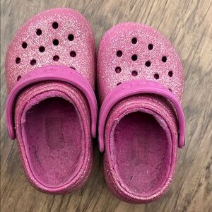 Glitter Pink Kids Clogs